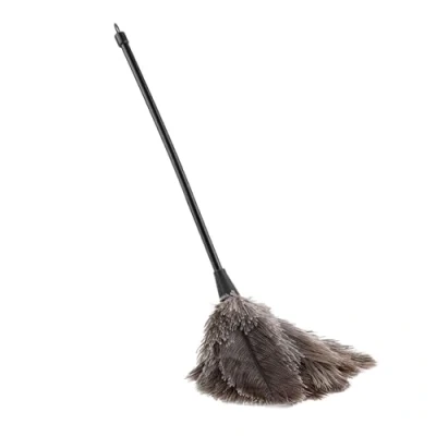 Image of Mini Soft Microfiber Anti Static Washable Ostrich Feather Duster Brush with Black Handle Cleaning Tool for Books Keyboard Office Home