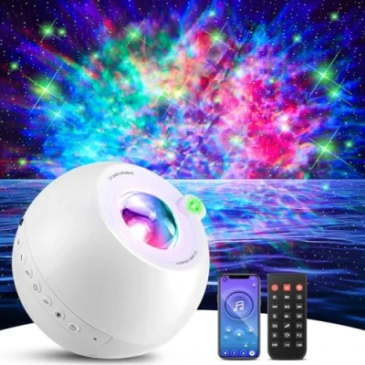 Image of Star Projector,【105 Light Effects+Dimmable】 Galaxy Projector for Bedroom,[15 White Noises+Bluetooth] Night Projector,Remote+Timer Lights