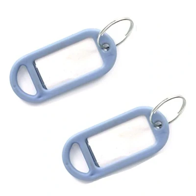 Image of Merriway BH02568 (20 Pcs) Grey Key Ring Luggage Tags with Labels Pack of 20 Pieces