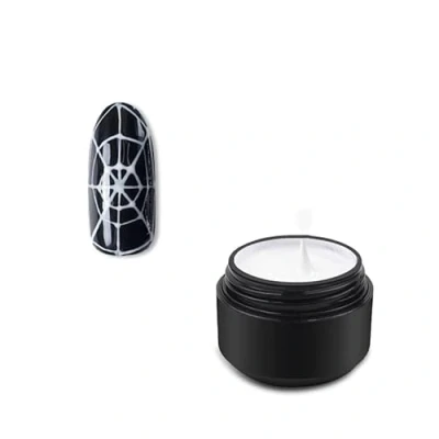 Image of Solid Color/Luminous/Bling Glitter Disco Spider Gel,21 Colors Nail Art Wire Drawing Gel for Line Pulling,New Upgraded Matrix with Paint (Solid Color Gel, 002#White)