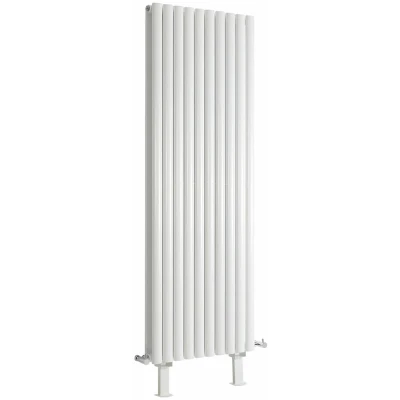 Image of Milano Aruba White Vertical Double Oval Panel Radiator Feet 1780mm x 590mm