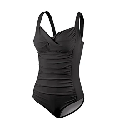 Image of Beco Draped Criss Cross Swimsuit Women&#039;s Marine, 40