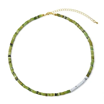 Image of COAI Heishi Stone Beaded Australian Jasper Howlite Choker Necklace for Women