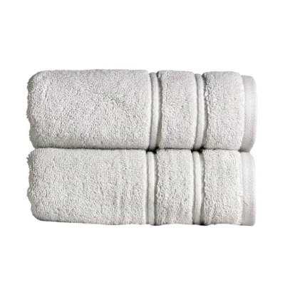 Image of Christy Antalya Hand Towels Set of 2 100% Turkish Cotton 600GSM Soft Plush Luxury Towel 50cm x 90cm Quick Dry Lunar Grey