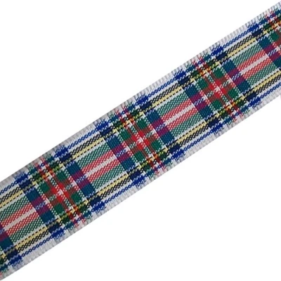 Image of Berisfords Tartan Plaid Polyester Satin Ribbon 7mm Wide (Dress Stewart, 3 M)