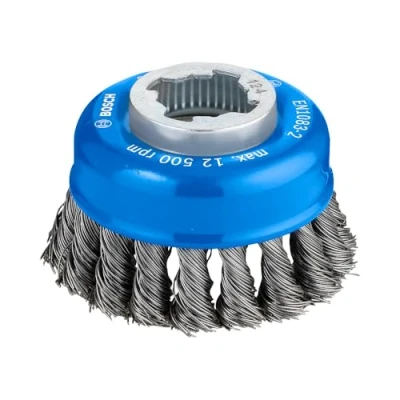 Image of Bosch Professional 2608620727 Knotted Cup Brush Heavy (for Metal, X LOCK, Diameter 75 mm, Wire Thickness 0.5 for 125 mm)