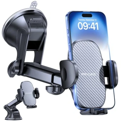 Image of Miracase Car phone Holder for Cars Dashboard Windscreen Desk, 3in 1 Mobile Mount Automobile Cradle 360 Rotatable Stand iPhone16 15 Pro Plus Max 14 13 12 11Samsung