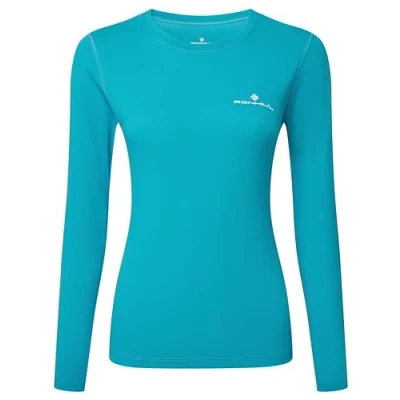 Image of Ronhill Running, Wmn&#039;s Core L/S Tee, Azure/Bright White, 8