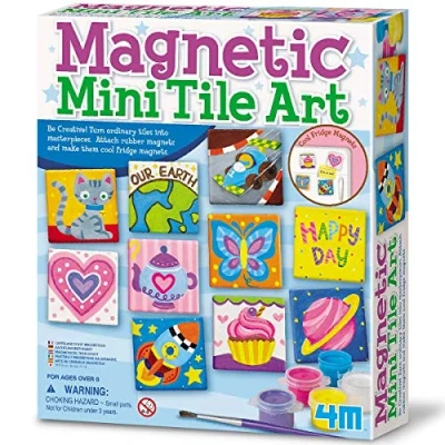 Image of 4M Magnetic Mini Tile Art Turn Ordinary Tiles into Masterpieces, Arts and Crafts Kit for Boys Girls 8 14 years