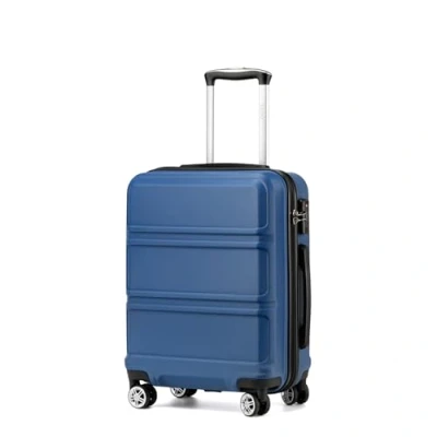 Image of Kono Carry on Suitcase Hand Small Cabin Luggage Hard Shell Lightweight Travel Trolley with TSA Lock and Sturdy 4 Spinner Wheels,(Navy, 20&quot;)