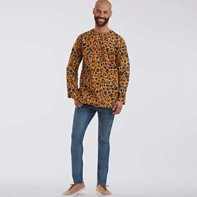 Image of Simplicity Sewing Pattern S9158 Men&#039;s Half Buttoned Shirts, AA (34 36 38 40 42)