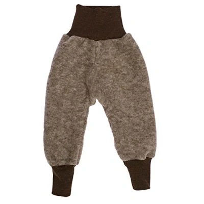 Image of Cosilana, Baby Fleece Trousers, 60% Wool (Organic), 40% Cotton (Organic) (3 7 Months (Height 23 27) (EU 62/68), Brown Melange)