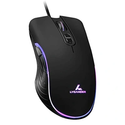 Image of Lycander Gaming Mouse, Wired Optical USB Mice with Adjustable dpi up to 6400, 7 Buttons, LED, 1.5M Cable