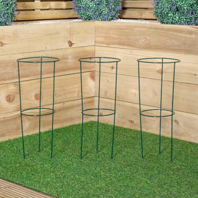 Image of Pack of 3 Tom Chambers Urban Green Conical Garden Plant Support Ring 20cm Small