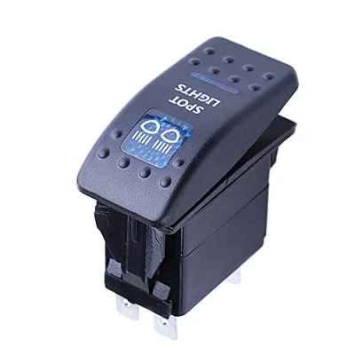 Image of Mintice™ Car Vehicle 12V 20A Blue LED Light Rocker Toggle Switch 5Pin Spot