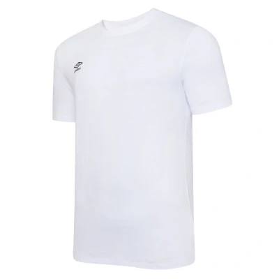 Image of Umbro Mens Club Leisure T Shirt (White/Black) Cotton Size X Large