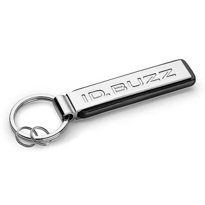 Image of Volkswagen 000087010CKYPN Metal Pendant Key Ring with ID.Buzz Lettering, silver, standard size, Classic