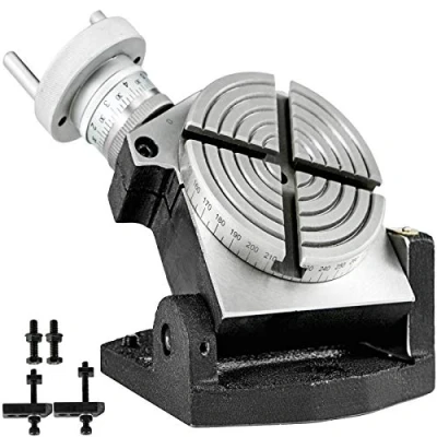 Image of VEVOR Rotary Table 4 INCH/100 MM Horizontal Vertical Slot for Milling Machine MT 2 360 Degrees Precision Drilling Vise