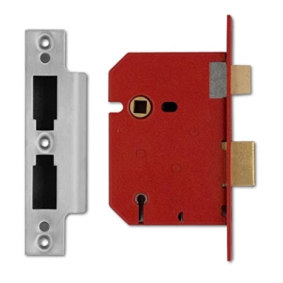 Image of Union Locks 2201 5 Lever Mortice Sash Lock 77.5mm Satin Chrome (Visi Pack)