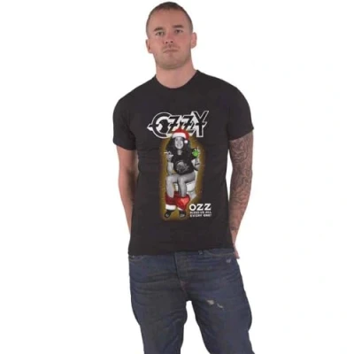 Image of Rock Off officially licensed products Ozzy Osbourne Ozz Bless Us All Christmas T Shirt M Black