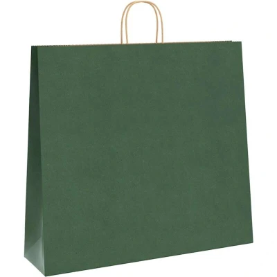 Image of vidaXL Paper Bags 50 pcs with Handles Green 54x15x49 cm