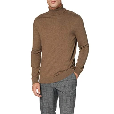Image of Selected Homme Slhberg ROLL NECK NOOS Jumper, Men&#039;s, Size: Medium, Teak melange