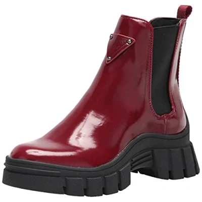 Image of GUESS Women&#039;s Hestia Combat Boot, Red, 6.5 UK