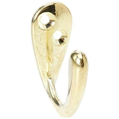Image of Merriway® BH00525 (5 Pcs) Brass Plated Single Robe Hook Pack of 5 Pieces