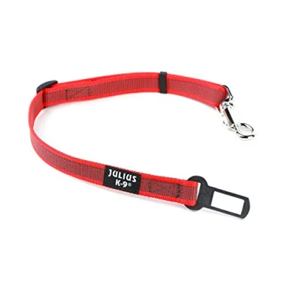 Image of Julius K9 Seat Belt Connecting For Dogs, Size 1, Red/Gray