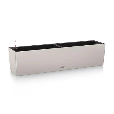 Image of Lechuza BALCONERA Color 80 Self Watering Planter Plastic Indoor/Outdoor Flower Plant Pot Table and Window Box with Drainage Hole H19 L80 W19 cm Sand Brown