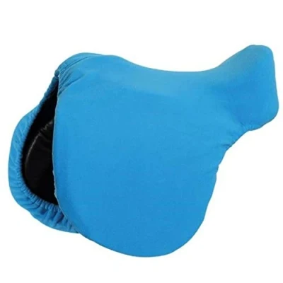 Image of Shires Fleece Saddle Cover in Bright Blue One Size