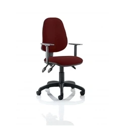 Image of Eclipse Plus III Lever Task Operator Chair Bespoke with Height Adjustable Arms In Ginseng Chilli