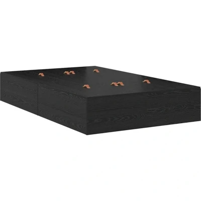 Image of vidaXL Storage Bed Frame Black Oak 120x200 cm