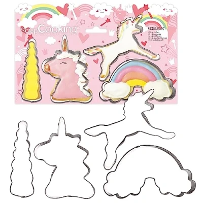 Image of 4 Unicorn Cookie Cutters
