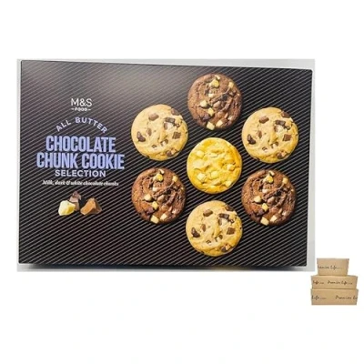 Image of Premier Life M&amp;S All Butter Belgian Chocolate Chunk Cookie Selection 500g Triple Cookies