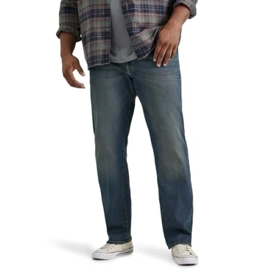 Image of Lee Men&#039;s Big &amp; Tall Extreme Motion Relaxed Straight Jean, Maverick, 44W x 32L