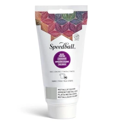 Image of Speedball Art Products 75Cc Fabric Ink Metal Silver, Acrylic, 2.5 oz
