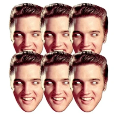 Image of STAR CUTOUTS SMP19 Face Six Pack (SM2) Fun Elvis The King Presley Real Talking Point Masks, One Size
