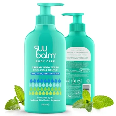 Image of Suu Balm Itch Relief Shower Gel Psoriasis Eczema Body Wash Dry, Sensitive Skin Treatment (420ml)