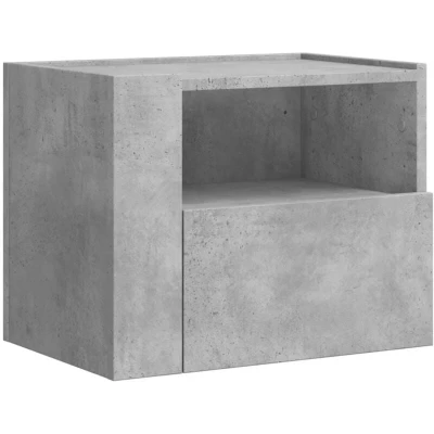 Image of vidaXL Wall mounted Bedside Cabinet Concrete Grey 45x30x35 cm