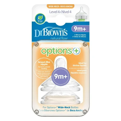 Image of Dr. Brown&#039;s Options+ Level 4 Teat Wide Neck 2 Pack