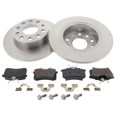 Image of 5Q0615601F Brake disc and pads set MAPCO 47831 Rear Axle solid excl. wear warning contact SKODA: Yeti, Octavia II Hatchback, VOLKSWAGEN: GOLF 6