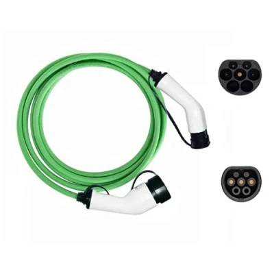 Image of EV Extras Type 2 5 metre Charging Cable 32 amp (7.4KW) Green