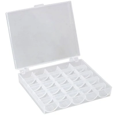 Image of TRIXES 25 Bobbins Spool Storage Case Box, Sewing Accessories, Homecraft, Arts and Crafts, Bobbin Storage, Sewing,