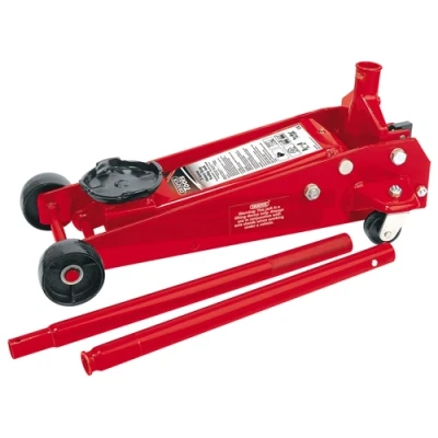 Image of Draper Heavy Duty Garage Trolley Jack, 3 Tonne, Red
