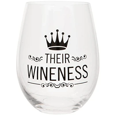 Image of Maturi &#039;Their Wineness&#039; Stemless Wine Glass Tumbler, 530ml, Gift Boxed