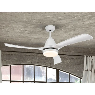 Image of Aspas 6 Speed Ultra Quiet Ceiling Fan White with LED Light, Remote Control, Timer &amp; Reversible Functions