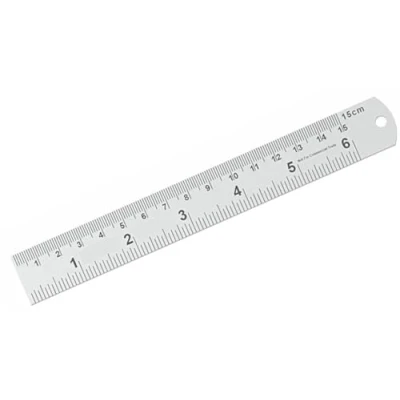 Image of AARNAV Stainless Steel Metal Shatterproof Straight Edge Metric Ruler Ideal for Sewing 15cm, 30cm, 45cm Rulers (15cm SS Ruler)