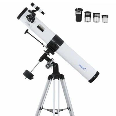 Image of Zoomion Voyager 76/900 EQ reflector Telescope Astronomical set with tripod, mount and eyepieces for children beginners of astronomy