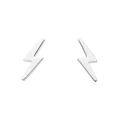 Image of Dew Sterling Silver Lightning Bolt Stud Earrings